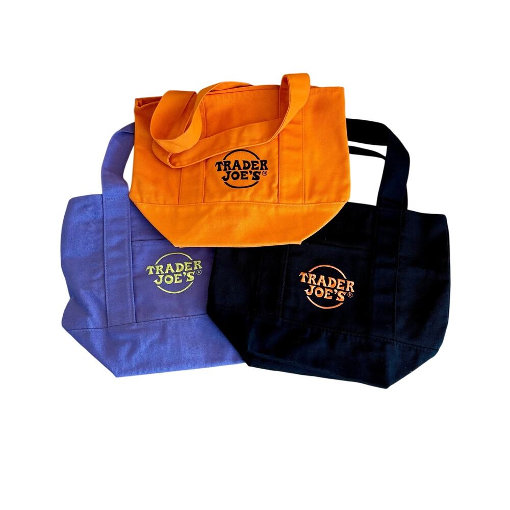 Trader Joe’s fall of 2025 collection mini canvas totes bags set of 3